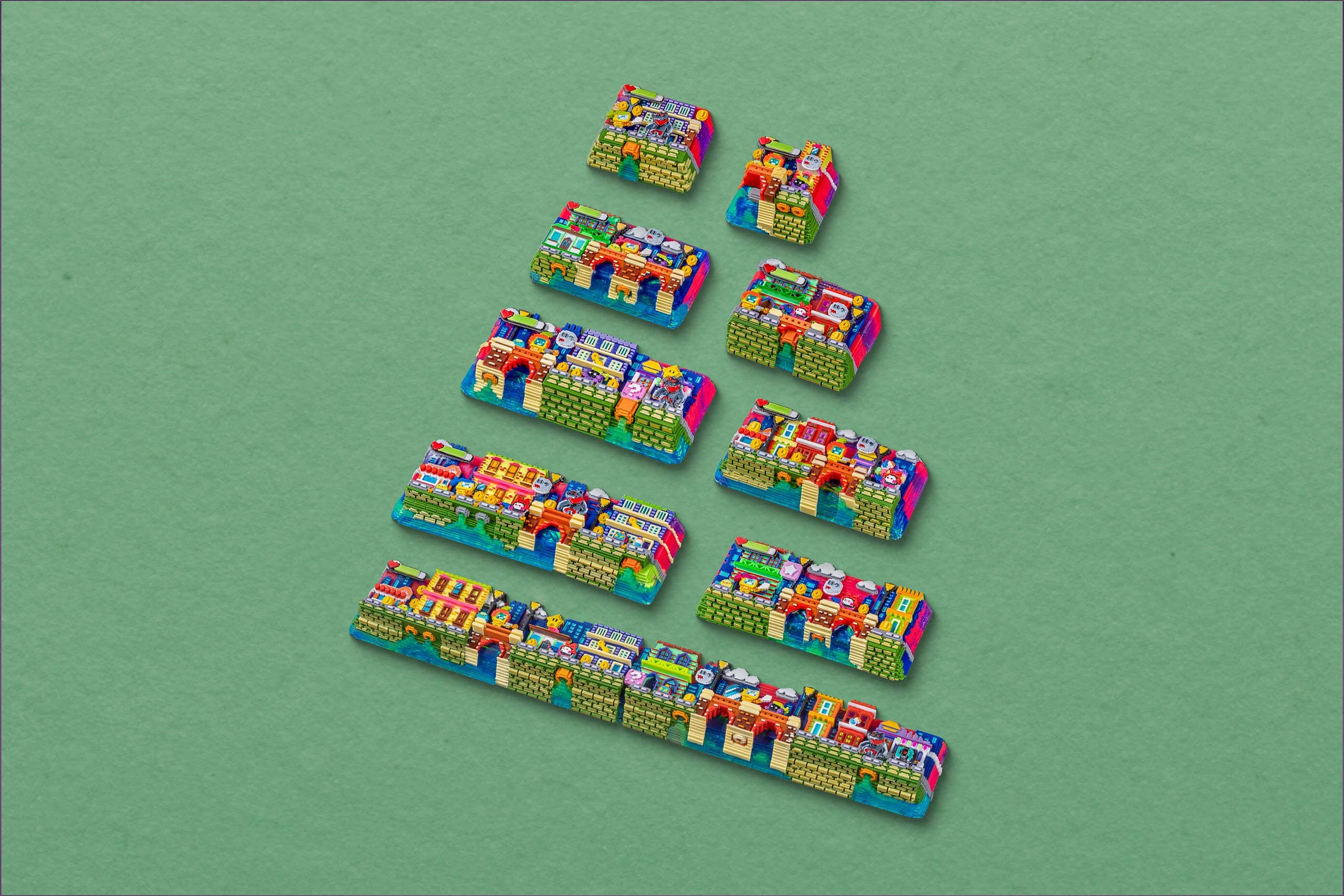 8-Bit Series: Pipeline Battle artisan keycaps - Jelly Key